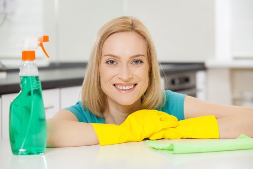 Airbnb cleaner preparing a guest-ready apartment in Kentishtown
