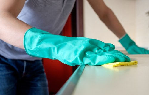 Professional cleaners maintaining a retail premises in Kentishtown